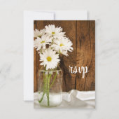 Mason Jar en Daisies Country Wedding RSVP Card (Voorkant)