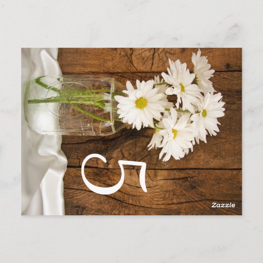 Mason Jar en Daisies Country Wedding Table Number Briefkaart (Achterkant)