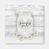 Mason Jar en Daisies Magneet (Voorkant)