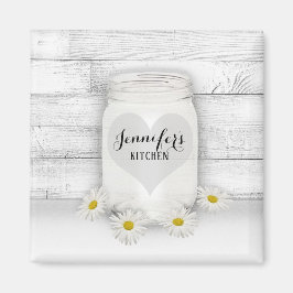 Mason Jar en Daisies Magneet