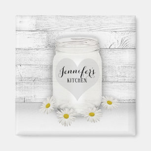 Mason Jar en Daisies Magneet