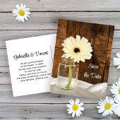 Mason Jar en Daisy Country Wedding Save the Date Aankondigingskaart