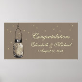 Mason Jar en Fireflies Banner Poster (Voorkant)