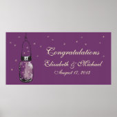 Mason Jar en Fireflies Banner Poster (Voorkant)