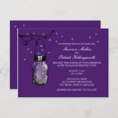 Mason Jar en Fireflies bruiloft uitnodigingen (Voorkant / Achterkant)