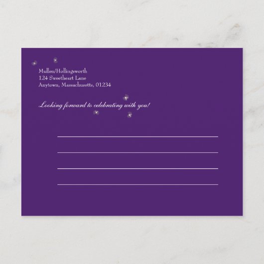 Mason Jar en Fireflies bruiloft uitnodigingen (Achterkant)