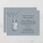 Mason Jar en Fireflies bruiloft uitnodigingen (Voorkant / Achterkant)