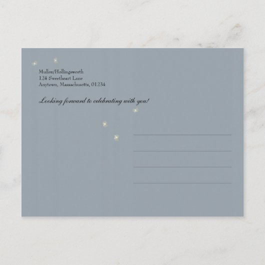 Mason Jar en Fireflies bruiloft uitnodigingen (Achterkant)