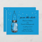 Mason Jar en Fireflies bruiloft uitnodigingen (Voorkant / Achterkant)