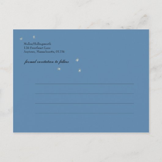 Mason Jar en Fireflies bruiloft uitnodigingen (Achterkant)