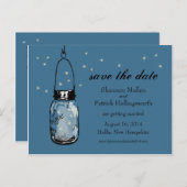 Mason Jar en Fireflies bruiloft uitnodigingen (Voorkant / Achterkant)