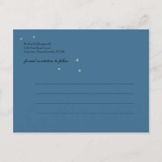 Mason Jar en Fireflies bruiloft uitnodigingen (Achterkant)