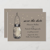 Mason Jar en Fireflies bruiloft uitnodigingen (Voorkant / Achterkant)
