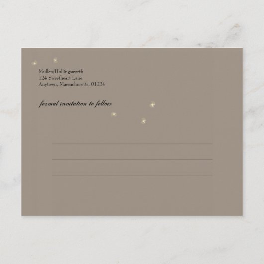 Mason Jar en Fireflies bruiloft uitnodigingen (Achterkant)