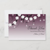 Mason Jar en Fireflies Dank je kaart - Plum (Voorkant)