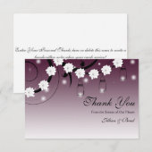 Mason Jar en Fireflies Dank je kaart - Plum (Voorkant / Achterkant)