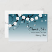 Mason Jar en Fireflies Hartelijk dank - Blauw Bedankkaart (Voorkant / Achterkant)