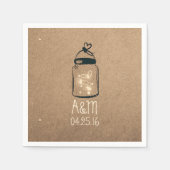 Mason Jar en Fireflies Rustic Servetten (Voorkant)