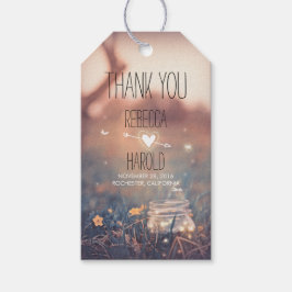 Mason Jar en Fireflies rustieke bruiloft dank u Cadeaulabel