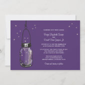 Mason Jar en Fireflies Wedding Invitations Kaart (Voorkant)