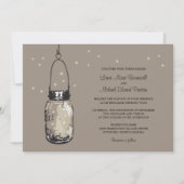 Mason Jar en Fireflies Wedding Invitations Kaart (Voorkant)