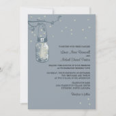 Mason Jar en Fireflies Wedding Invitations Kaart (Voorkant)