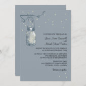 Mason Jar en Fireflies Wedding Invitations Kaart (Voorkant / Achterkant)