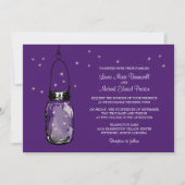 Mason Jar en Fireflies Wedding Invitations Kaart (Voorkant)