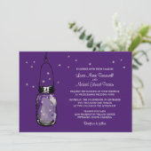 Mason Jar en Fireflies Wedding Invitations Kaart (Staand voorkant)