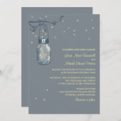 Mason Jar en Fireflies Wedding Invitations Kaart (Voorkant / Achterkant)