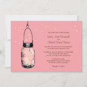 Mason Jar en Fireflies Wedding Invitations Kaart (Voorkant)