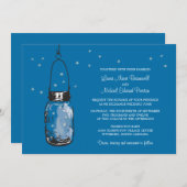 Mason Jar en Fireflies Wedding Invitations Kaart (Voorkant / Achterkant)