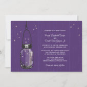 Mason Jar en Fireflies Wedding Invitations Kaart (Voorkant)