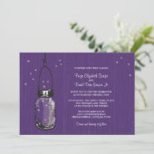 Mason Jar en Fireflies Wedding Invitations Kaart (Staand voorkant)