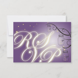 Mason Jar en Firefly RSVP - Paarse druiven Kaartje