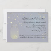 Mason Jar en Firefly Wedding Invitation & details Kaart (Achterkant)