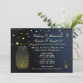 Mason Jar en Firefly Wedding Invitation Kaart (Staand voorkant)