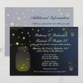 Mason Jar en Firefly Wedding Invitation Kaart (Voorkant / Achterkant)