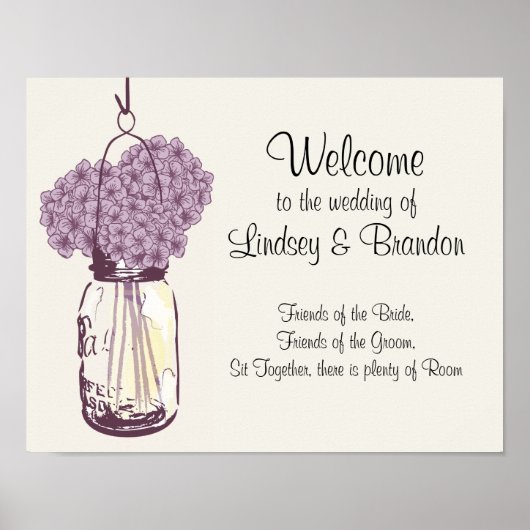 Mason Jar en Hortensia Poster (Voorkant)