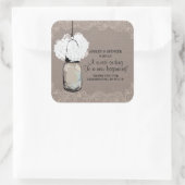  Mason Jar en Hydrangeas Vierkante Sticker (Tas)