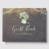 Mason Jar en Kleine Succulenten Rustieke Bruiloft Gastenboek (Voorkant)