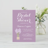 Mason Jar en Lavender Bridal Shower Invitations Kaart (Staand voorkant)