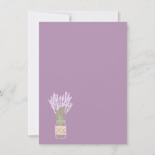 Mason Jar en Lavender Bridal Shower Invitations Kaart (Achterkant)