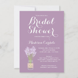 Mason Jar en Lavender Bridal Shower Invitations Kaart
