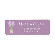 Mason Jar en Lavender Return Address Labels
