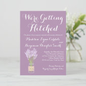 Mason Jar en Lavender Wedding Invitations Kaart (Staand voorkant)
