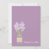 Mason Jar en Lavender Wedding Invitations Kaart (Achterkant)