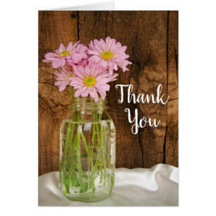 Mason Jar en Pink Daisies Barn Wedding Bedankt