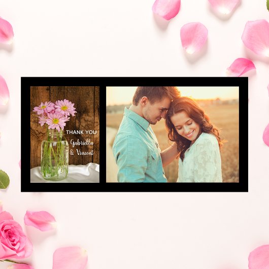 Mason Jar en Pink Daisies Barn Wedding Bedankt