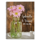 Mason Jar en Pink Daisies Barn Wedding Guest Book Notitieboek (Voorkant)